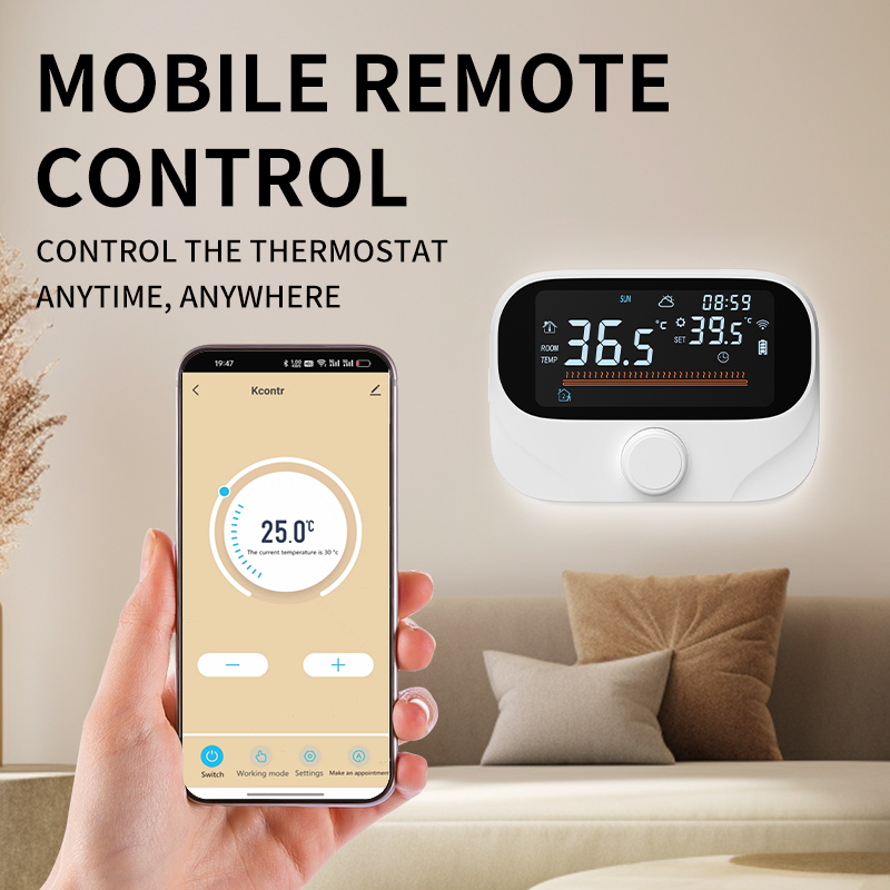 ℃/℉切替可能なTuya Wi‑Fi対応スマートサーモスタット